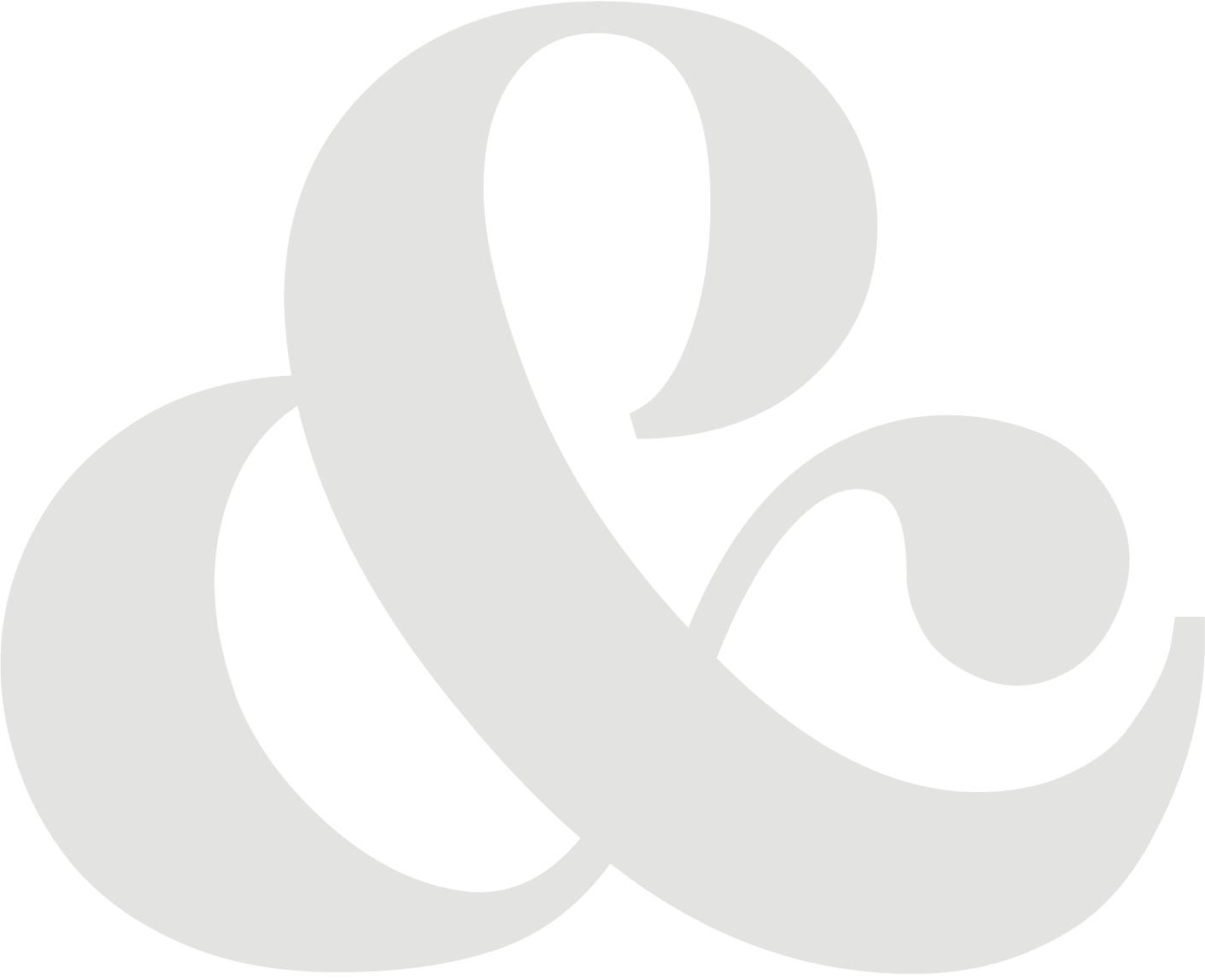 Large beige decorative ampersand symbol.