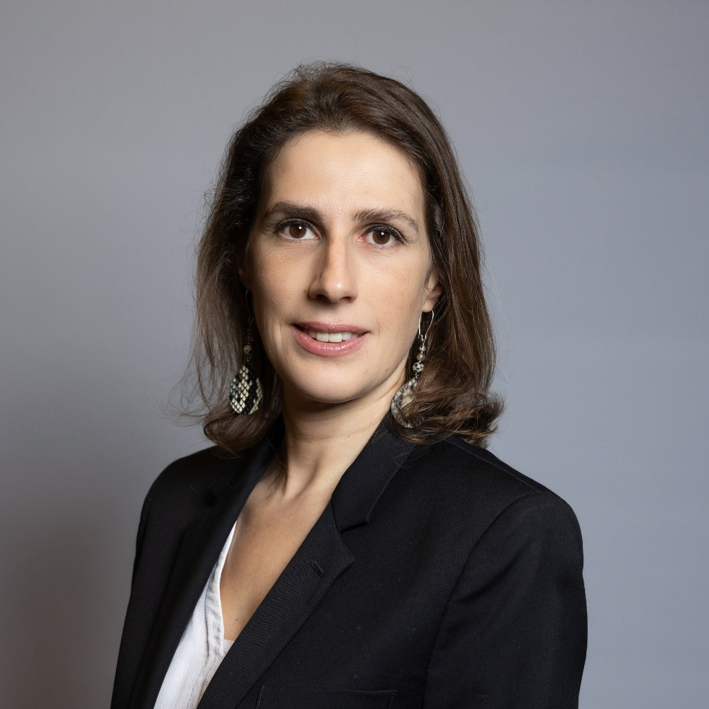 Middle-aged man with salt-and-pepper hair and beard wearing a navy blazer and white shirt against a gray background.